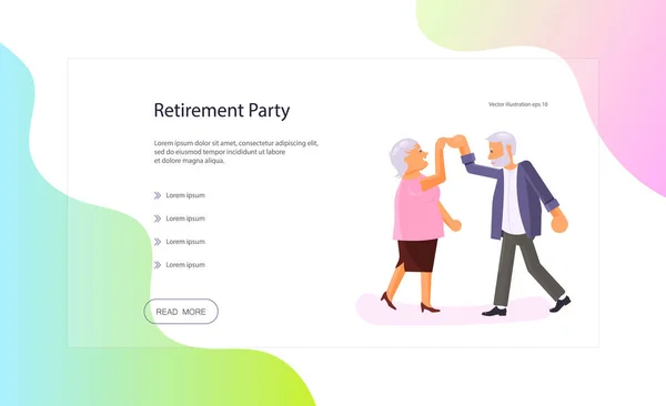 Pagina web a stilului de viață al seniorilor — Vector de stoc