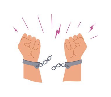 Arms fist breaks chains clipart