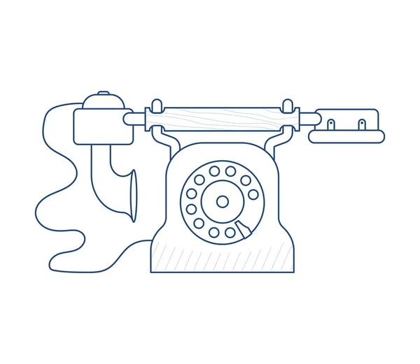 Téléphone Vintage dans le design de contour — Image vectorielle