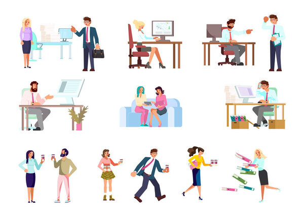 Set of business people