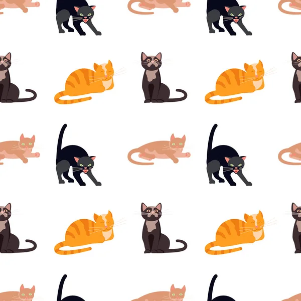 Karakter kartun anak kucing Stok Vektor, Ilustrasi Karakter kartun