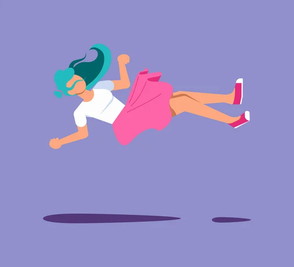 Femme tombe vers le bas — Image vectorielle