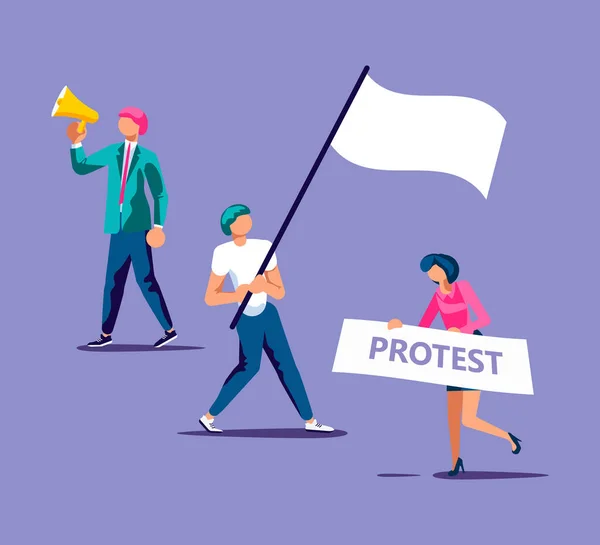 Multitud de manifestantes — Vector de stock