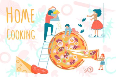 Evde küçük insanlar yemek yapıyor.