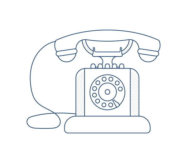 Téléphone Vintage dans le design de contour — Image vectorielle