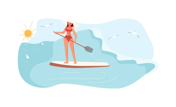 Stand Up Paddle Surf — Vettoriale Stock