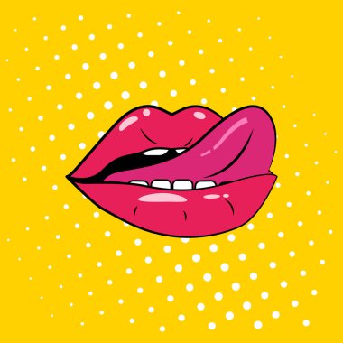 Kırmızı ağızlı pop sanat