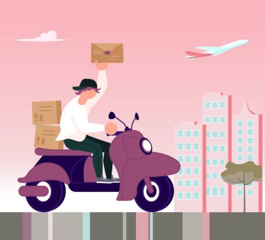 Kurye servisinin kare pankartı