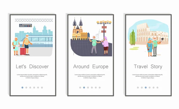 Mobile app Travel chronicle — Stock Vector