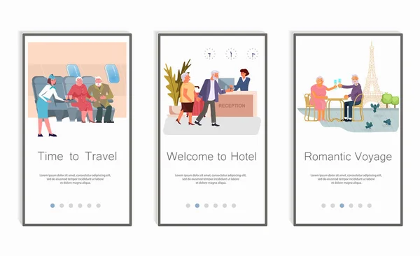 Mobile app cronaca di viaggio — Vettoriale Stock