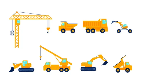 Jeu de machines de construction — Image vectorielle