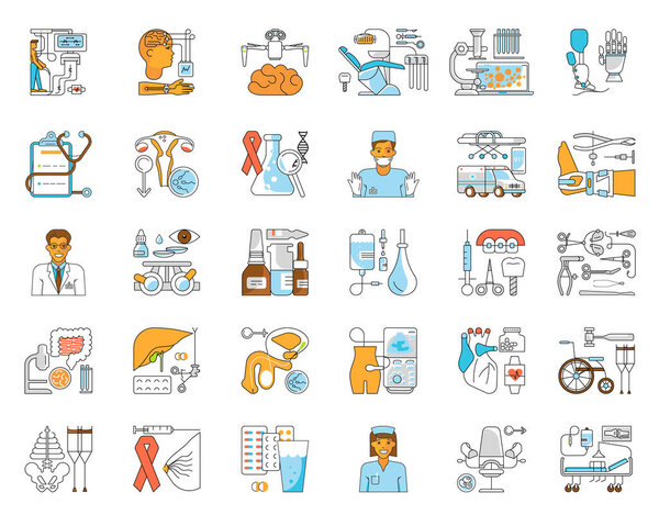 Medical and healthcare icon set