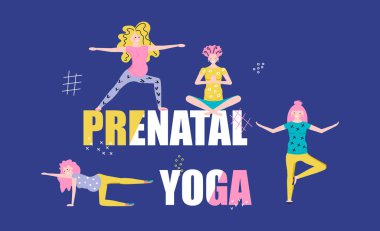 Doğum öncesi yoga yatay afişi.