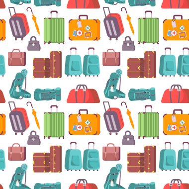 Çeşitli bavullarla kusursuz desen