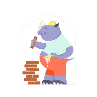 Komik işçi gergedanı.