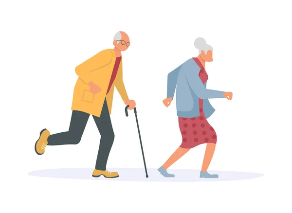 Běžící starší lidé bunner — Stockový vektor