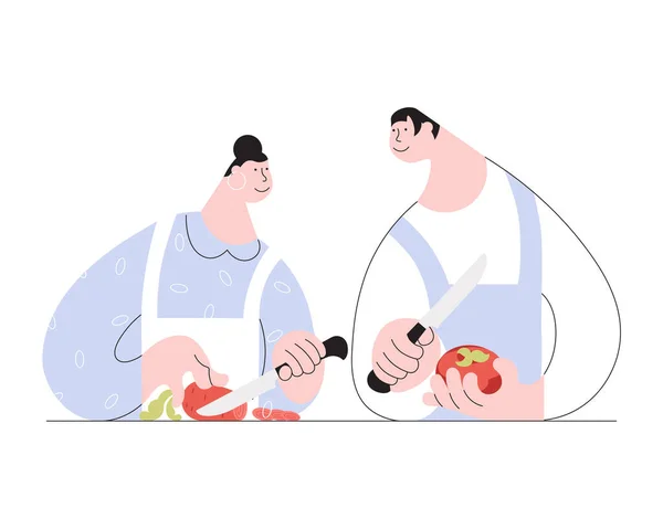 Concept de cours de cuisine familiale — Image vectorielle