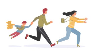 Alışveriş için mutlu aile telaşları