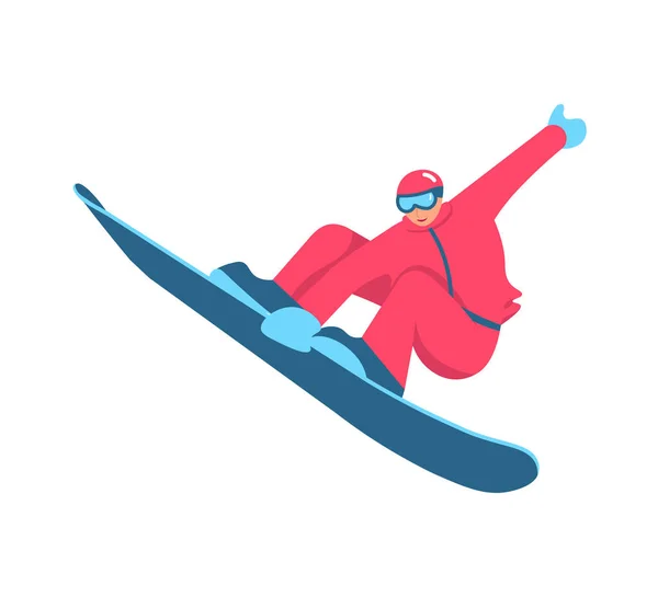 Snowboarder bei einem Tricksprung — Stockvektor