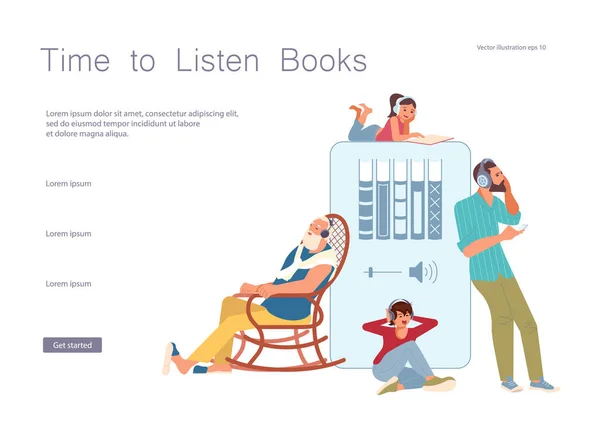 Μουσική ή υπηρεσία ακουστικού βιβλίου — Διανυσματικό Αρχείο