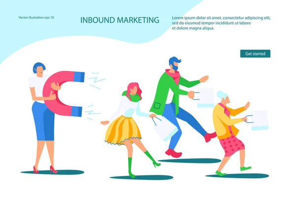 Πρότυπο ιστοσελίδας του Inbound Marketing — Διανυσματικό Αρχείο