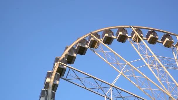 Budapest Eye Ferris Wheel Turning Getting Dark Capital Hungary Adrian — Stock Video