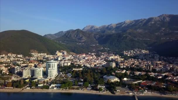 Вид Воздуха Будва Черногории — стоковое видео
