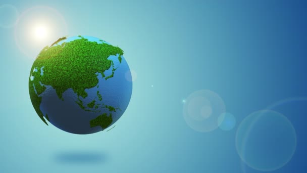 Sustainability Concept Earth Globe Sunlight — Stock Video