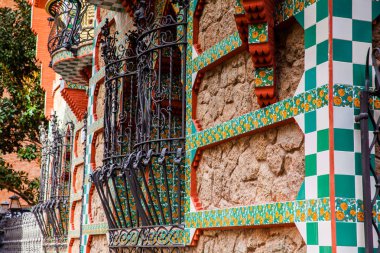 BARCELONA - MARCH, 2018: Antoni Gaudi's designed Vicens House clipart