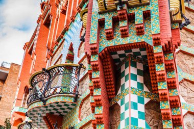 BARCELONA - MARCH, 2018: Antoni Gaudi's designed Vicens House clipart
