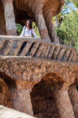 Barcelona - Mart, 2018: Park Guell Barcelona, İspanya