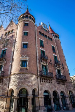BARCELONA - MARCH, 2018: Casa de les Punxes in Barcelona Spain