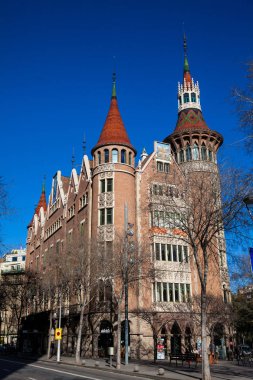 BARCELONA - MARCH, 2018: Casa de les Punxes in Barcelona Spain