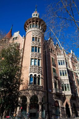BARCELONA - MARCH, 2018: Casa de les Punxes in Barcelona Spain