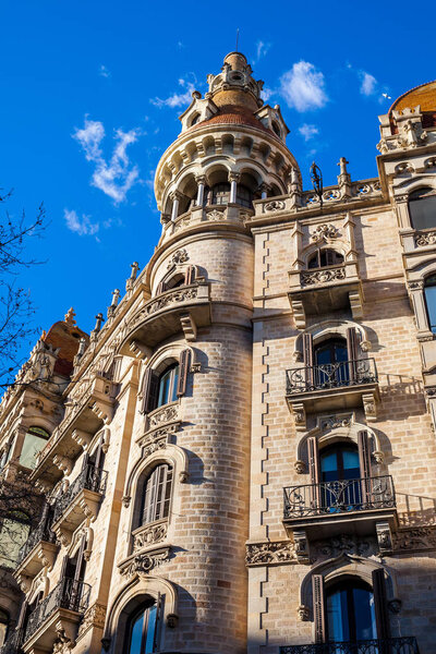 Beautiful building at Passeig de Gracia in Barcelona Spain