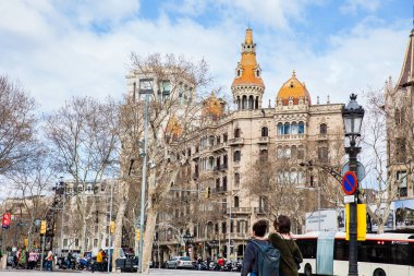 BARCELONA - MARCH, 2018: Gran Via de les Corts Catalanes in Barcelona