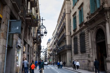 Barcelona - Mart, 2018: Barcelona, İspanya Gothic Meydanı Caddesi'nde