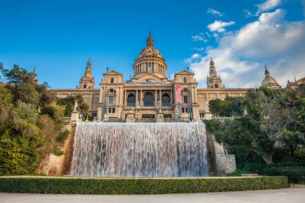 Barcelona Marzo 2018 Fontana Magica Montjuic Museo Nazionale Arte Della — Foto Stock