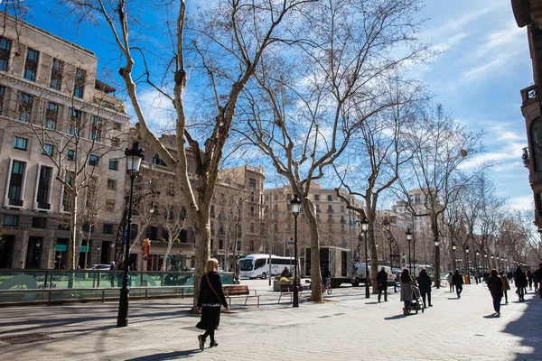 Ünlü Passeig de Gracia caddesi Barcelona İspanya