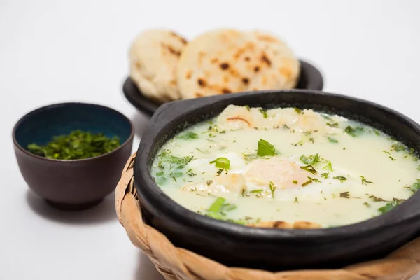 Traditional Colombian Poached Egg Soup called changua — Stock Image Traditional Colombian Poached Egg Soup Called Changua Royalty Free Stock Photos