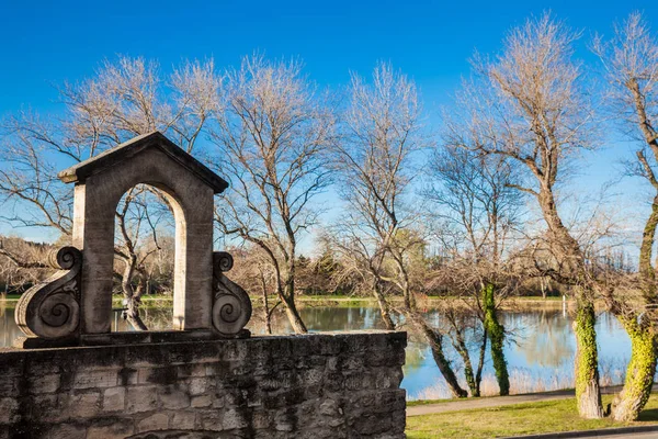 Ünlü Avignon Avignon Fransa Pont Saint-Benezet olarak da bilinir Köprüsü