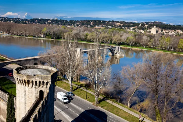Cidade Fortificada Avignon Provença Francesa — Fotografia de Stock