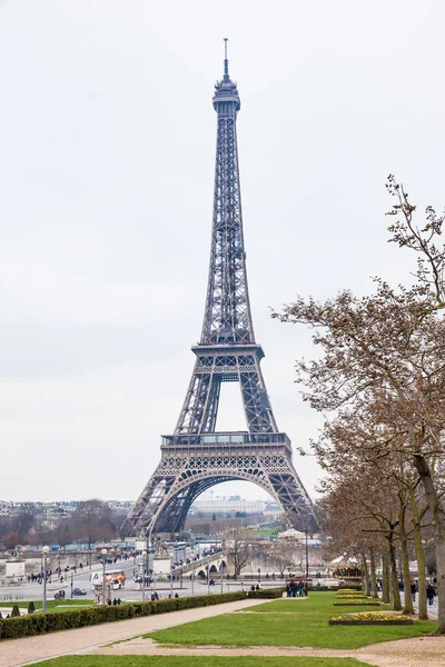 Famoso Tour Eiffel Alla Fine Dell Inverno — Foto Stock