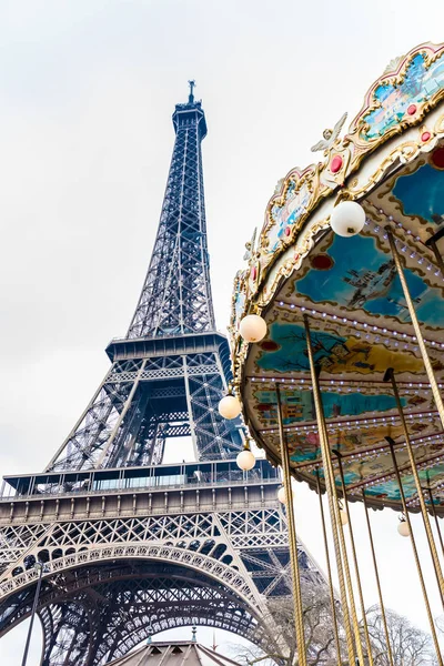 París Francia Marzo 2018 Carrousel Tour Eiffel Final Del Invierno — Foto de Stock