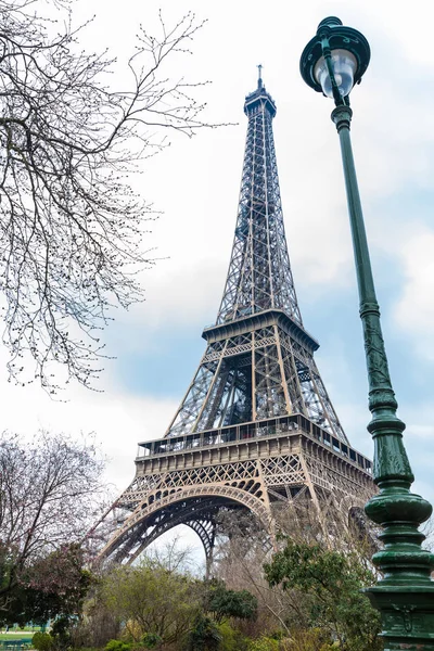 Famoso Tour Eiffel Final Del Invierno — Foto de Stock