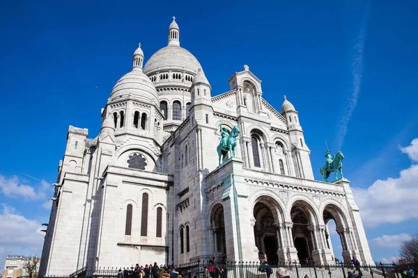 París Francia Marzo 2018 Basílica Del Sagrado Corazón Colina Montmartre — Foto de Stock