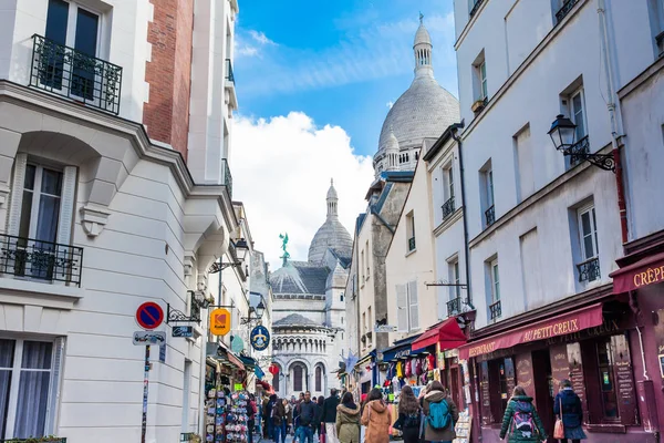 Paris Fransa Mart 2018 Insanlar Ünlü Montmartre Mahallede Bir Güzel — Stok fotoğraf
