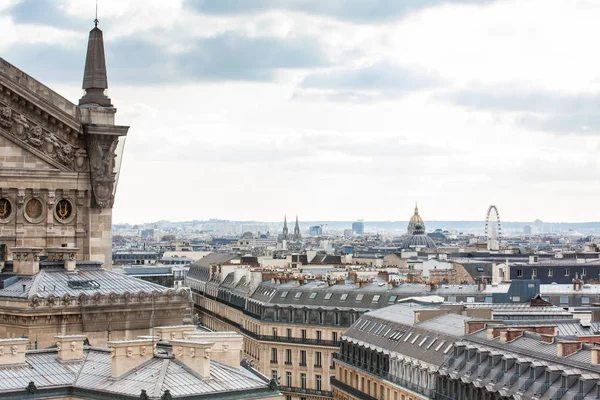 The beautiful Paris City seen from a rooftop in a cold winter day