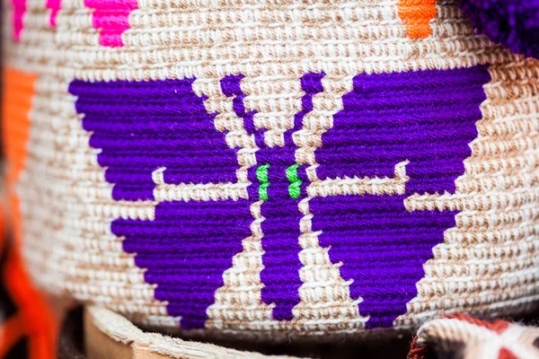 Borse Tradizionali Lavorate Mano Donne Della Comunità Wayuu — Foto Stock