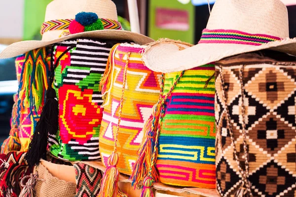 Borse Tradizionali Lavorate Mano Donne Della Comunità Wayuu — Foto Stock